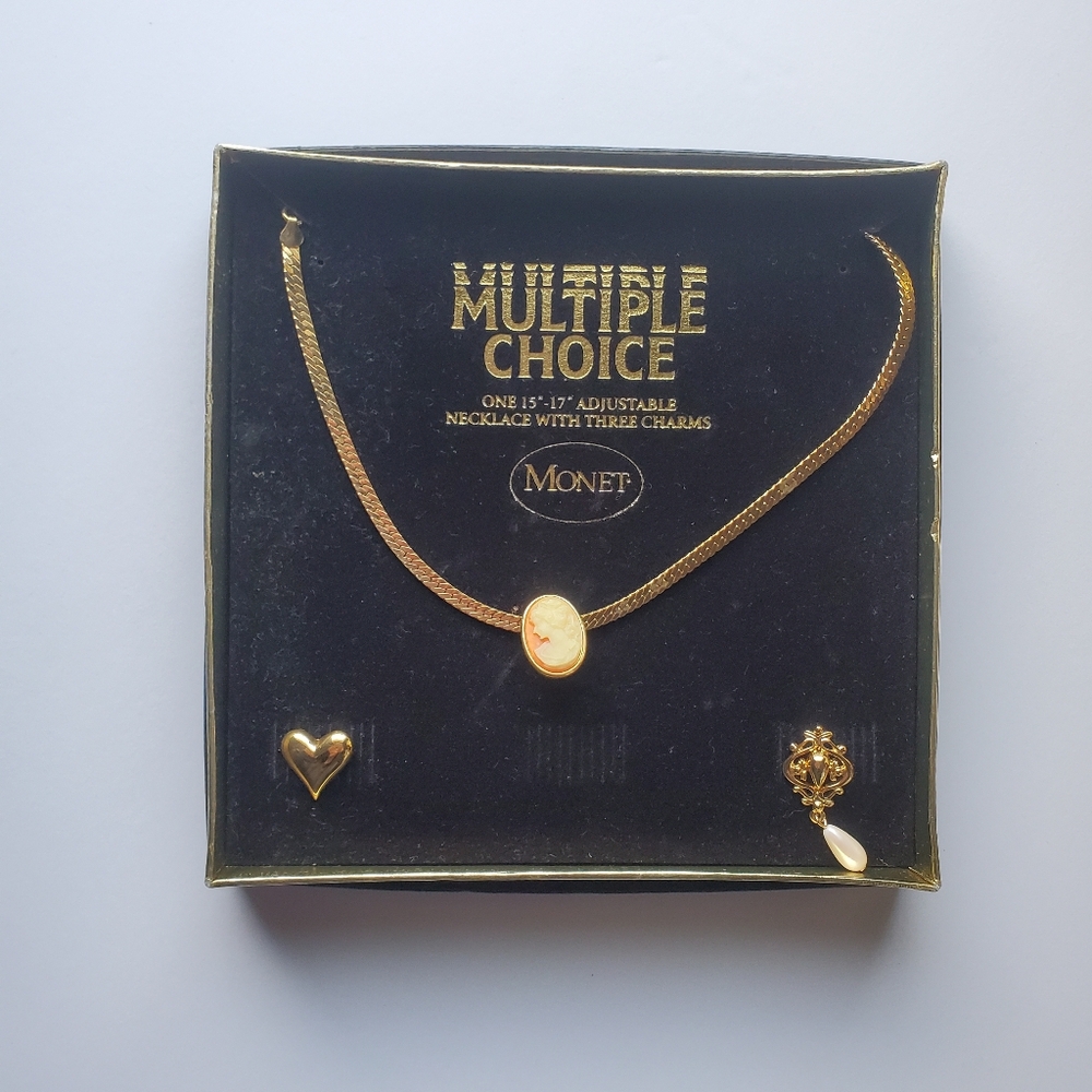 ❌SOLD❌Multiple Choice Monet Adjustable Necklace Interchangeable Charms VINTAGE!